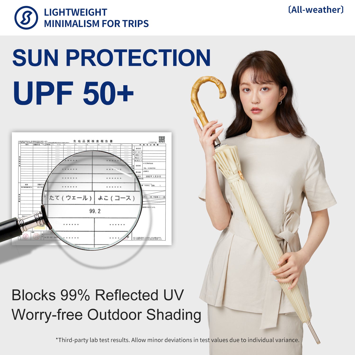 24-Rib Automatic Bamboo Umbrella